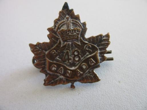 Canadian Army 48th Battalion Collar Dog