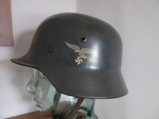 Luftwaffe M35 Double Decal Drop Tail Combat Helmet.