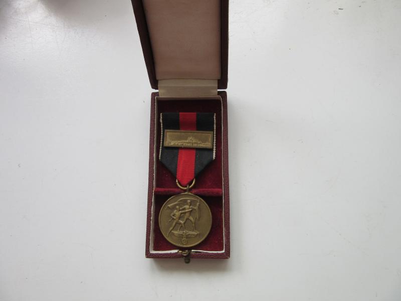 1st October 1938 Medal With Bar Boxed