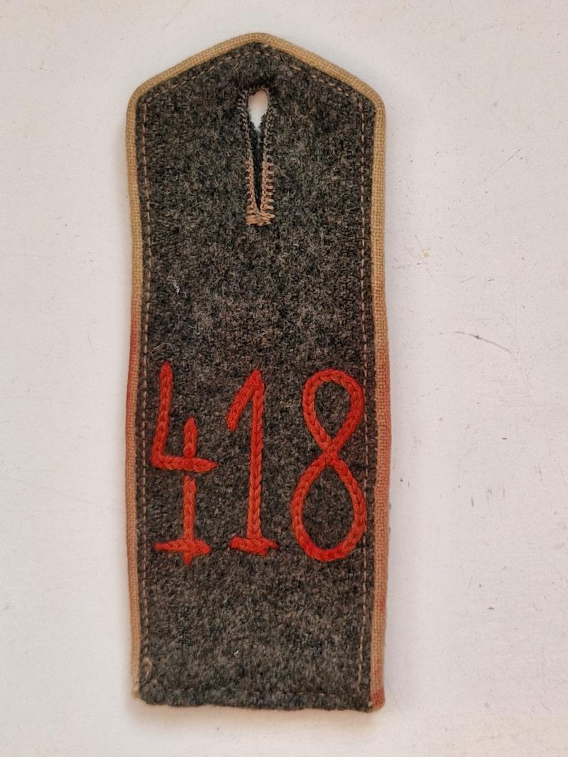 German WW1 shoulder strap 418th Rgt