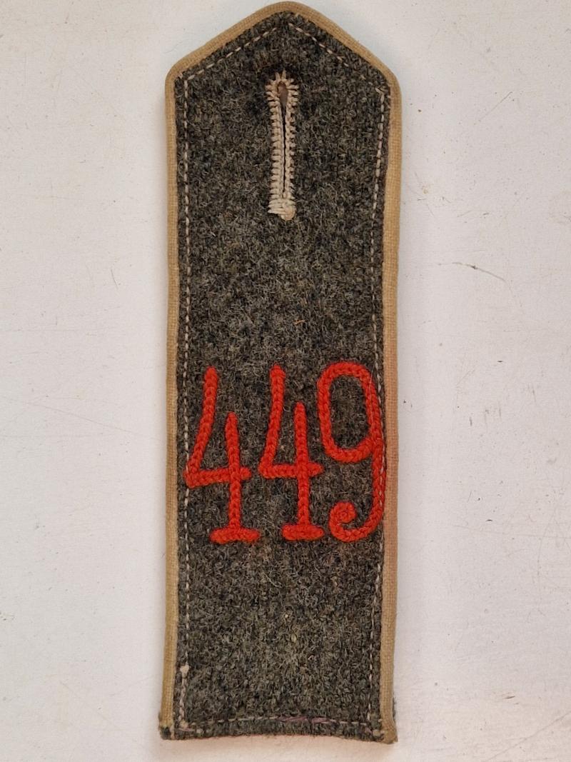 German WW1 shoulder strap 449 rgt