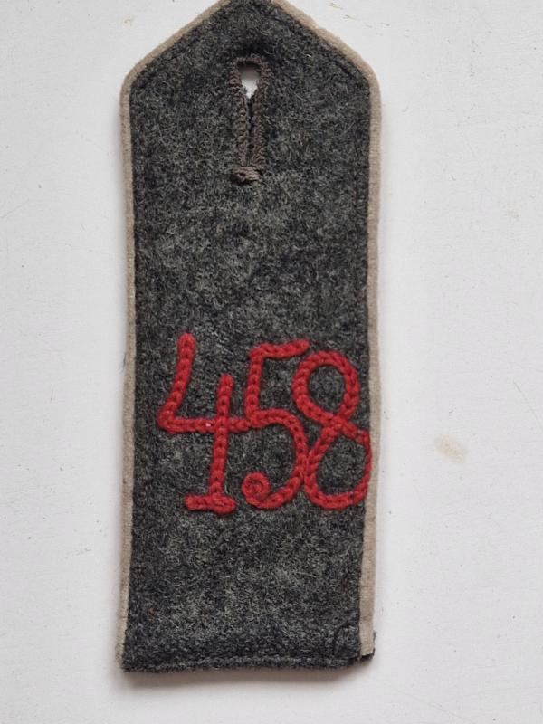 German WW1 shoulder strap 458th Rgt