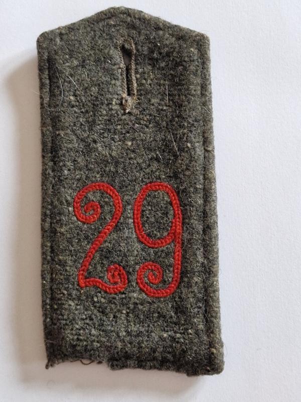 German WW1 shoulder strap 29th Rgt