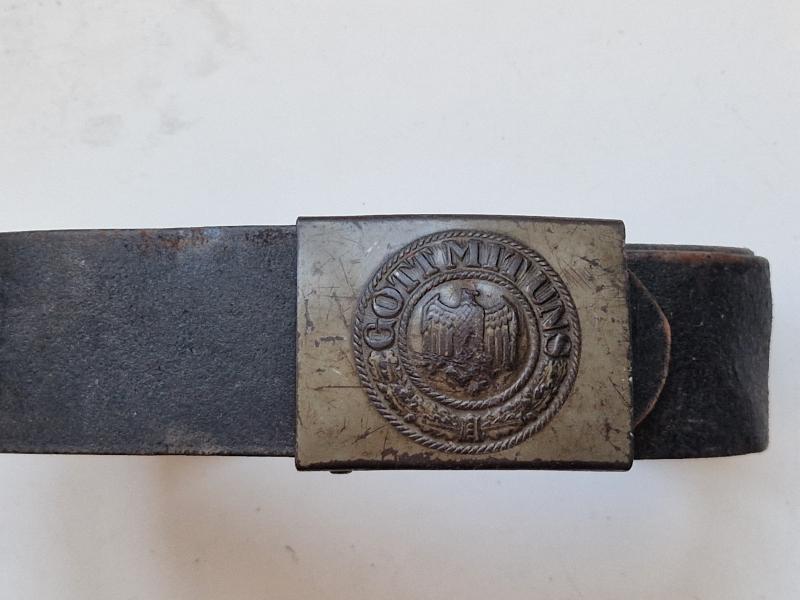 Army Steel Buckle with Belt 1941 Unit Marked Belt