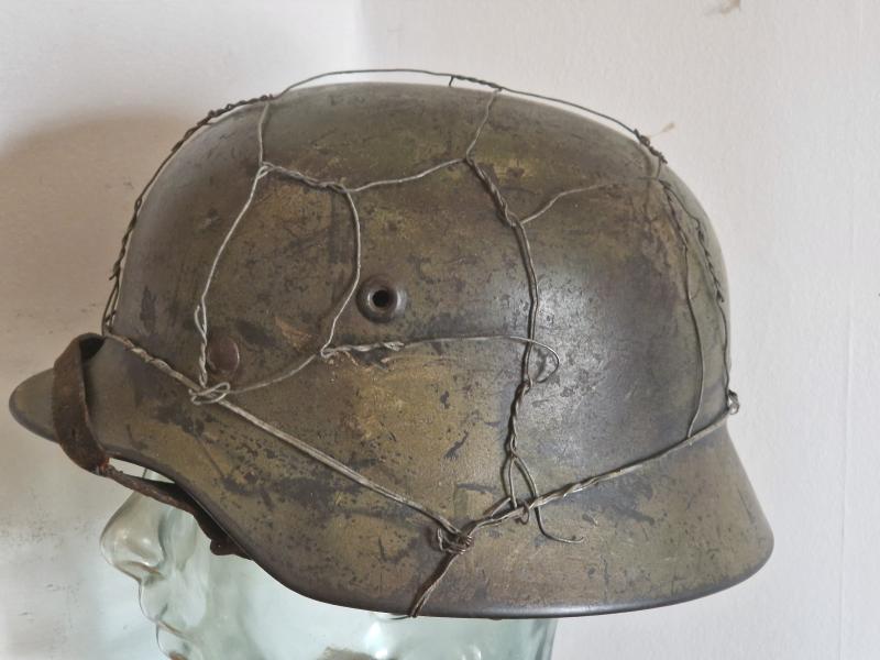 M40 Luftwaffe Single Decal Helmet with Wire and Camouflage