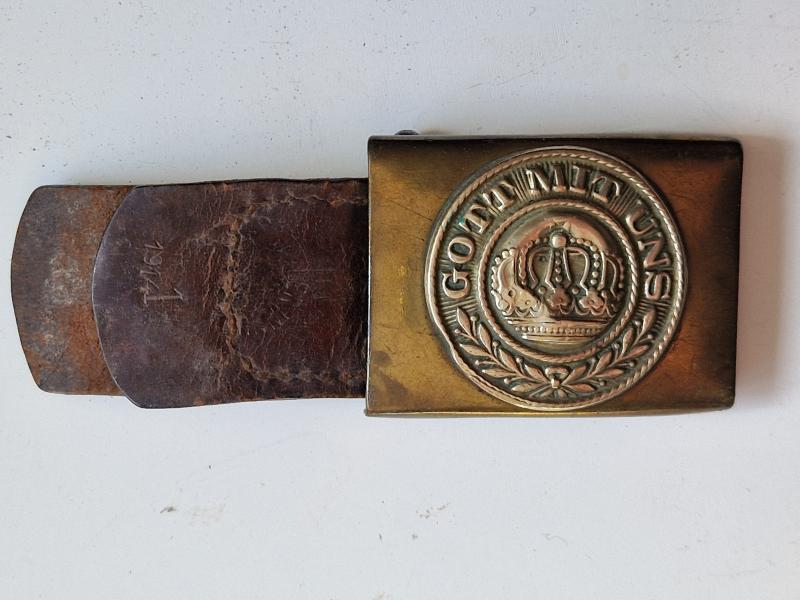 WW1 Prussian Belt Buckle with 1914 Fob