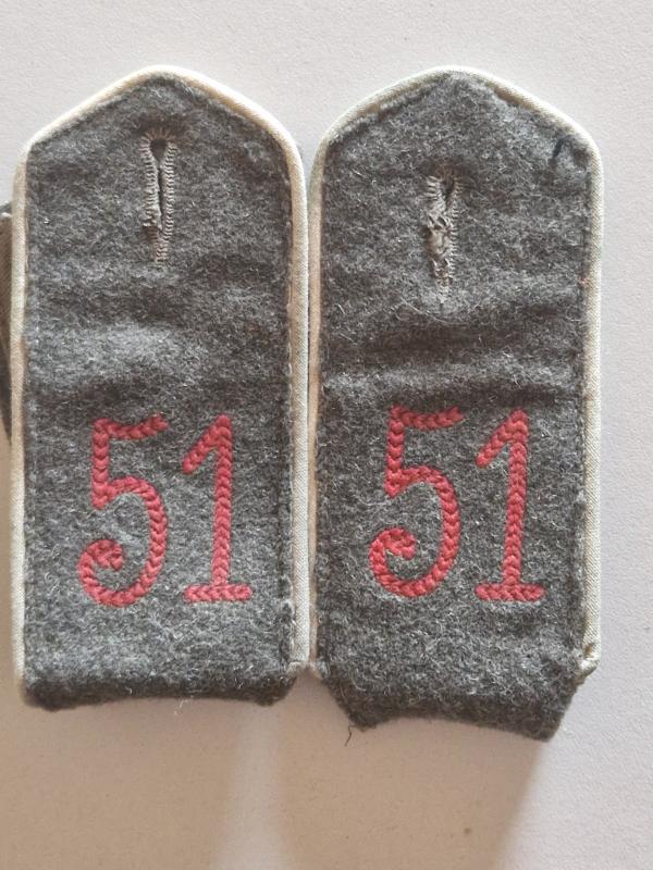 WW 1 Shoulder Straps Pair 51st Rgt