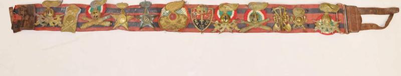 Italian North Africa Collection of Captured Badges on British Belt