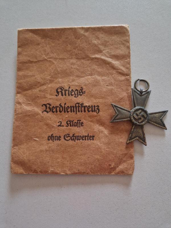 War Merit Cross Without Swords 2nd Class with Pack