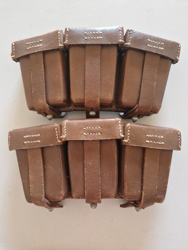 German Ww2 Brown K98 Pouches Matched Pair