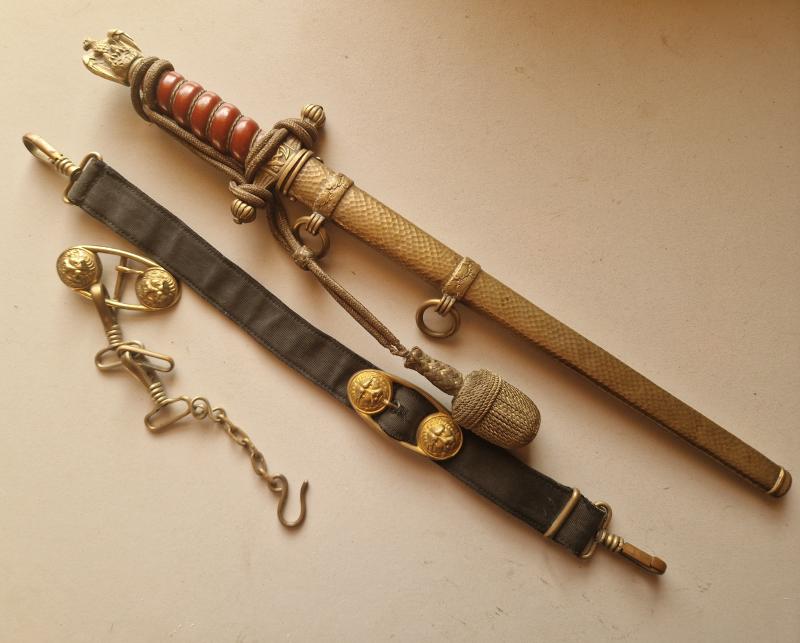 Navy with Hammered Scabbard and Sailing Ship Blade