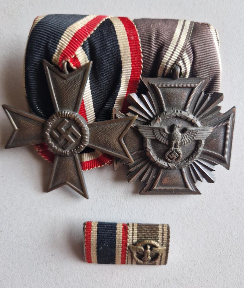 War Merit and NSDAP Long Service Medals with Ribbon Bar