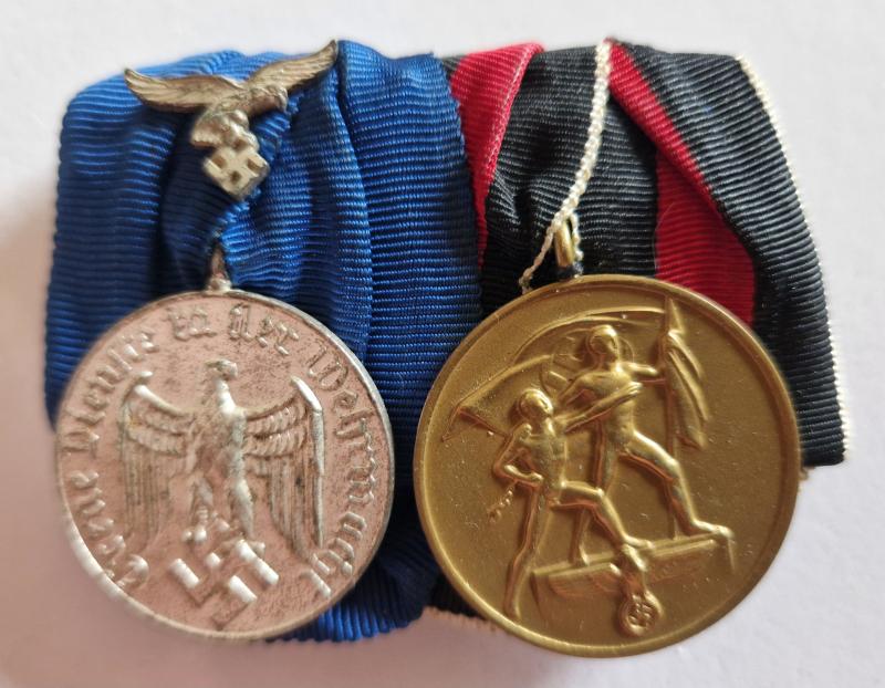 Luftwaffe 4 Year Service Medal Group of Two