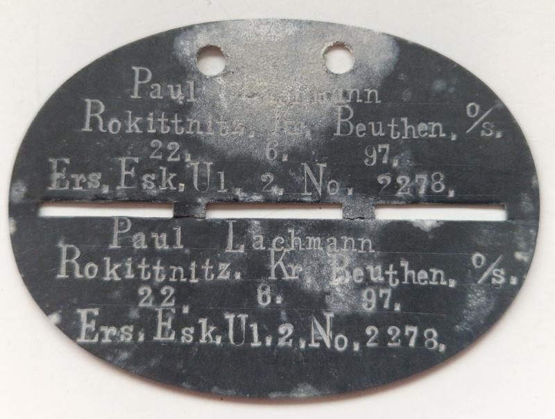 WW1 German Dog Tag